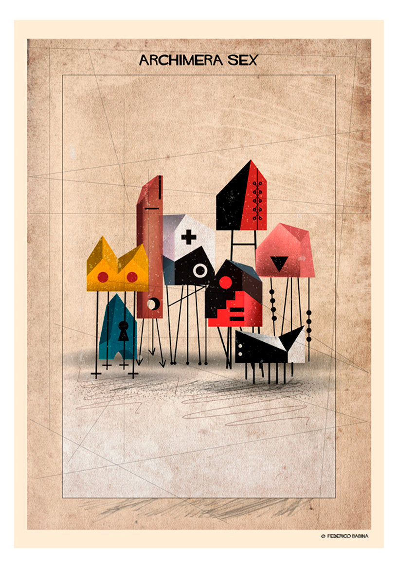 federico babina's architectural theatre transforms structures into vivid characters