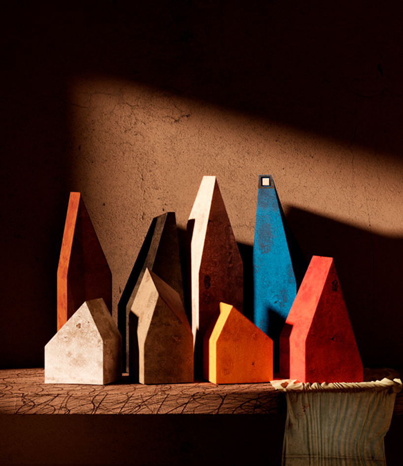 federico babina's architectural theatre transforms structures into vivid characters