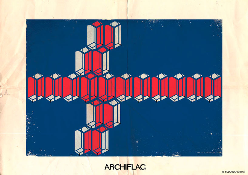 national flags composed of architectures transcend borders in federico babina's illustrations