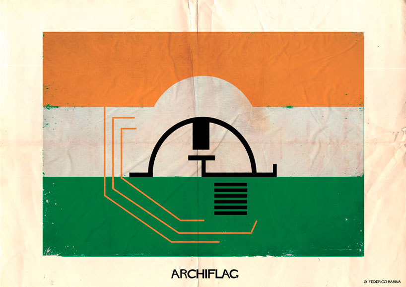 national flags composed of architectures transcend borders in federico babina's illustrations