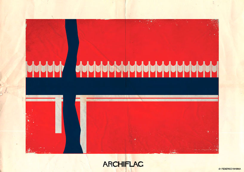 national flags composed of architectures transcend borders in federico babina's illustrations