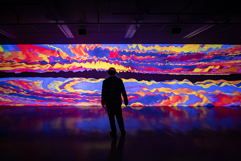 oscillations by miguel chevalier transforms music into colorful moving graphics designboom