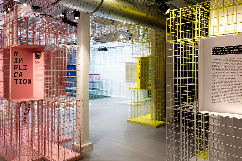 studio 5•5 creates a colorful grid-like scenography for exhibition in paris designboom