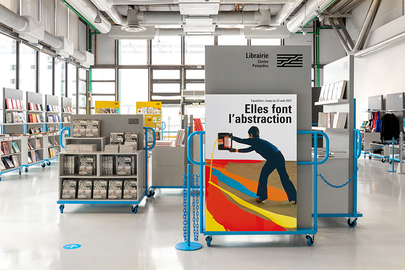 studio 5•5 redesigns bookshop with transportable trolley furniture at centre pompidou