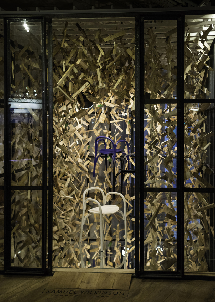 samuel wilkinson brace chair installation london design festival designboom