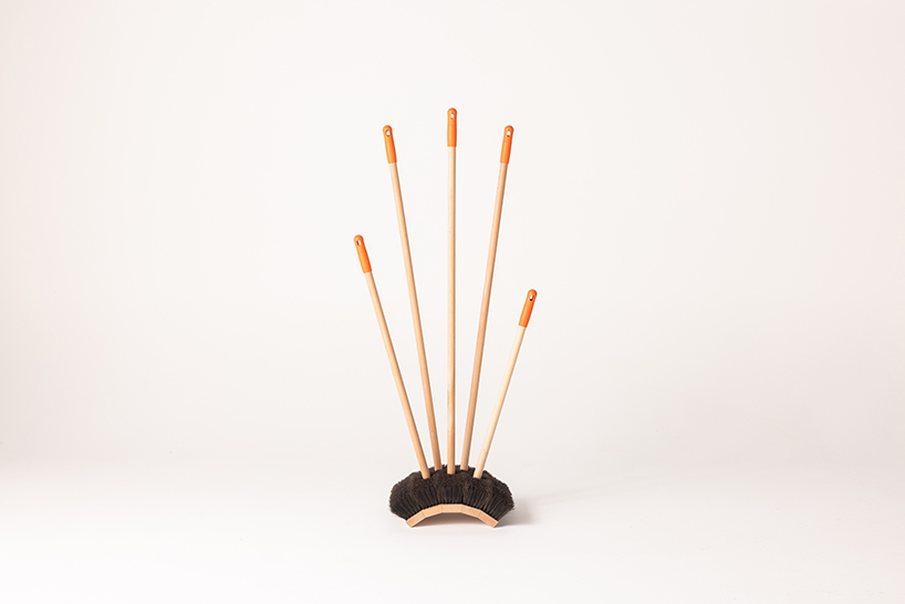 five hardware store brooms sculpt playful coatrack by clark bardsley design - 3