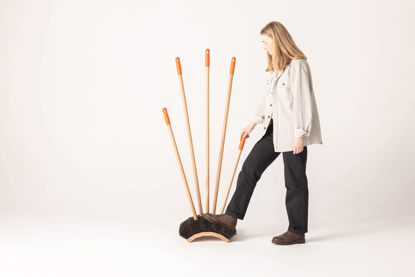 five hardware store brooms sculpt playful coatrack by clark bardsley design - 4