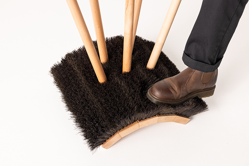five hardware store brooms sculpt playful coatrack by clark bardsley design - 7