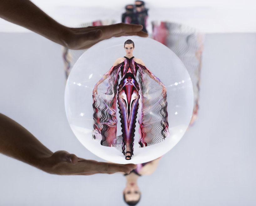 vincent leroy distorts iris van herpen's 'hypnosis' collection through a magnifying lens designboom
