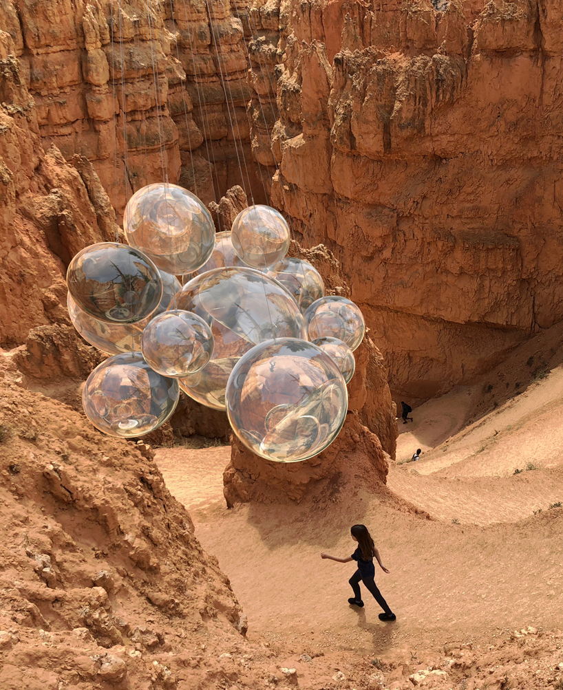 vincent leroy's 'bubble canyon' concept floats between the cliffs designboom