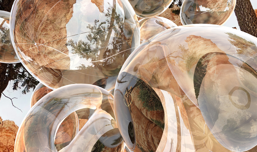 vincent leroy's 'bubble canyon' concept floats between the cliffs designboom