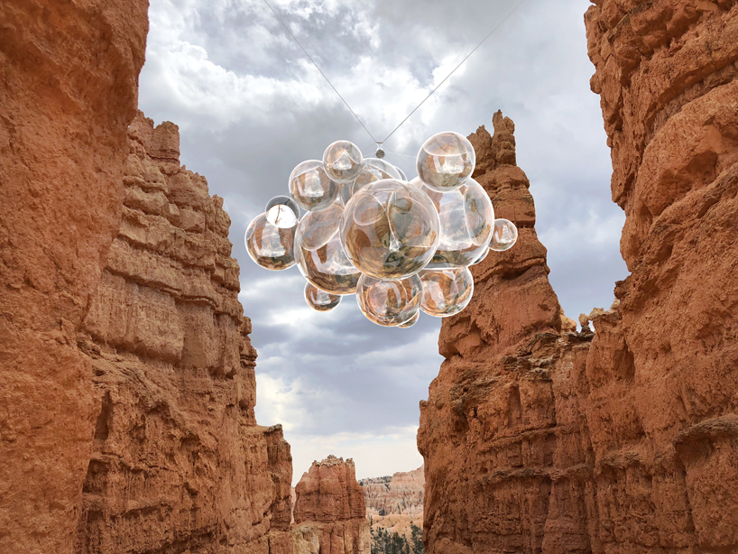 vincent leroy's 'bubble canyon' concept floats between the cliffs designboom