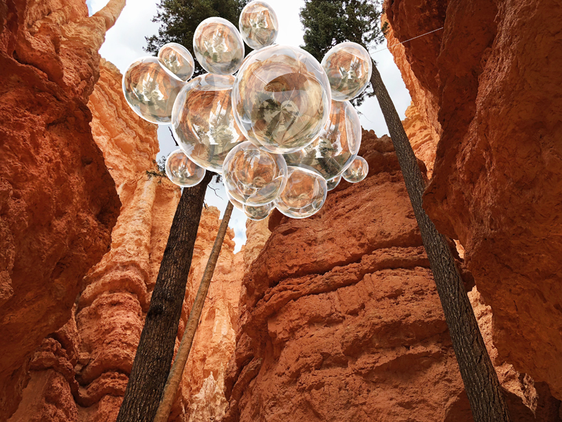 vincent leroy's 'bubble canyon' concept floats between the cliffs designboom