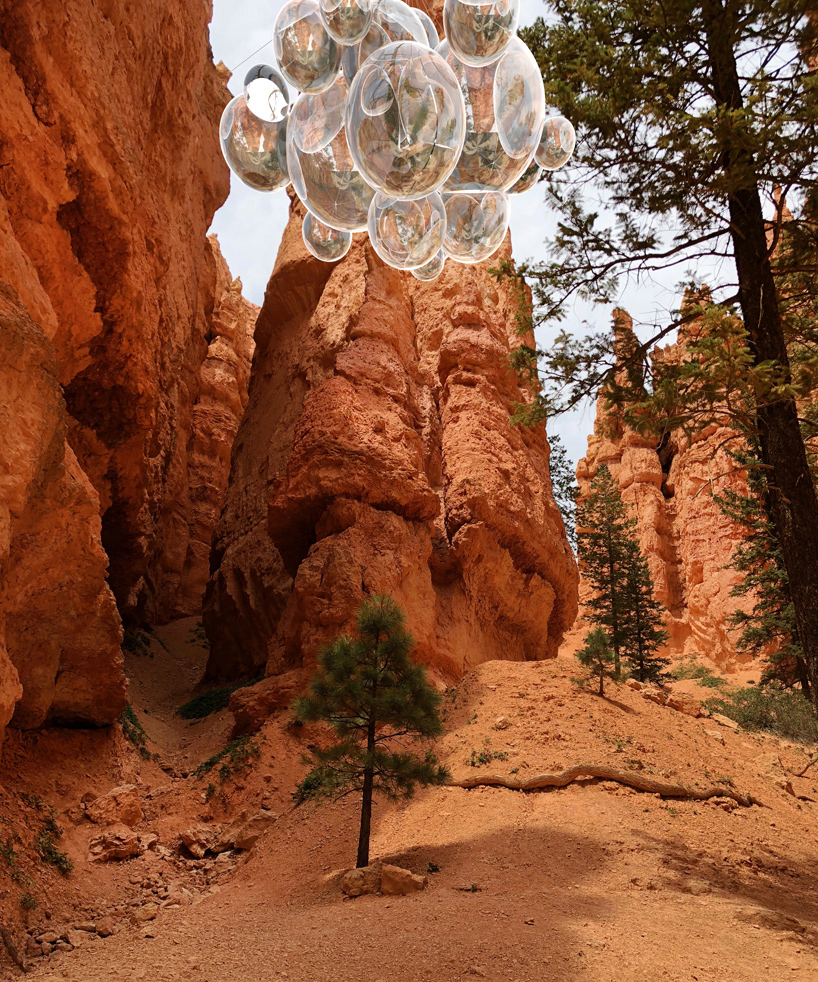 vincent leroy's 'bubble canyon' concept floats between the cliffs designboom