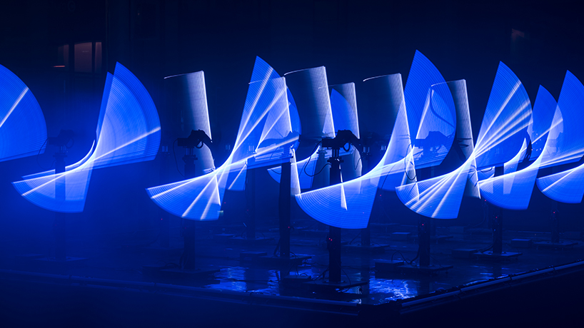 collectif scale's 'ballet of robots' makes light dance in lyon, france designboom