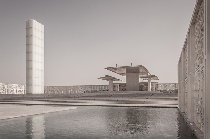 arata isozaki's ceremonial court in doha is captured by photographer pygmalion karatzas designboom