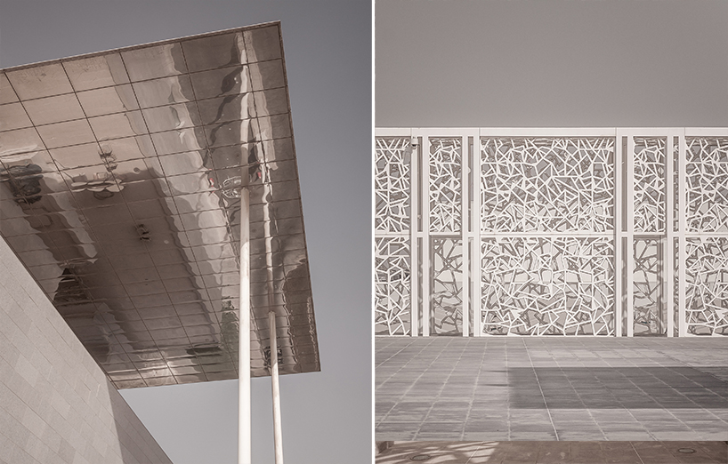 arata isozaki's ceremonial court in doha is captured by photographer pygmalion karatzas designboom