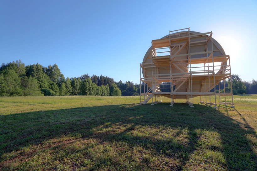 DJA's nature concert hall pavilion is easily reassembled in different locations designboom