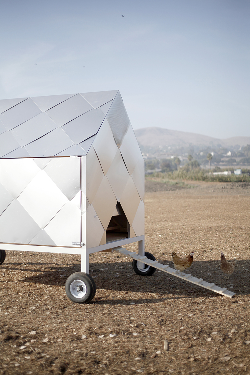 a solar-powered chicken caravan by doh studio is a 'coop on wheels'
