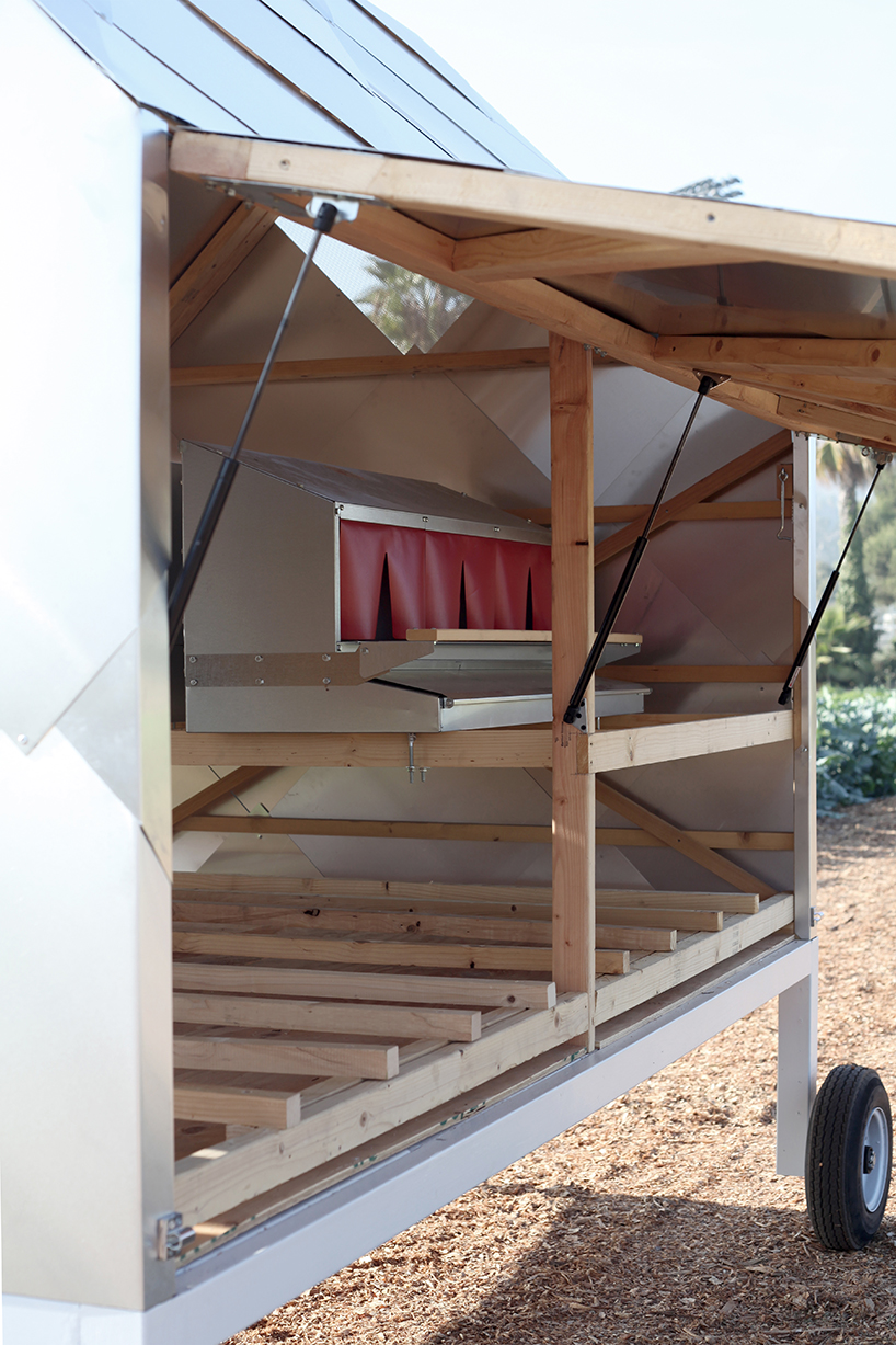 a solar-powered chicken caravan by doh studio is a 'coop on wheels'