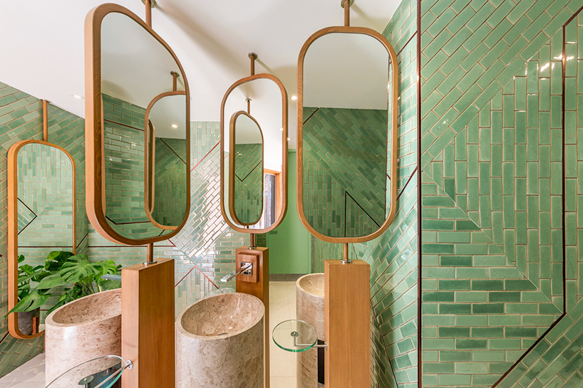 handmade bricks form the 'baan pomphet' restaurant and hotel in ayutthaya, thailand designboom