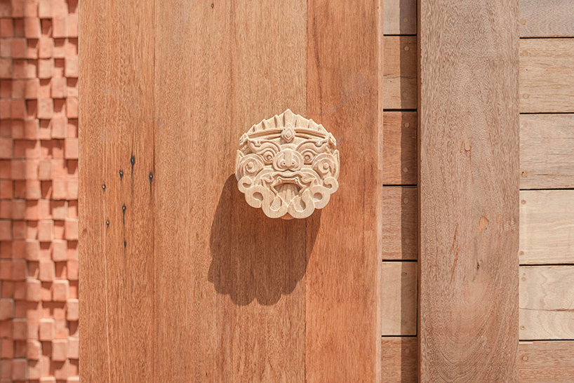 handmade bricks form the 'baan pomphet' restaurant and hotel in ayutthaya, thailand designboom