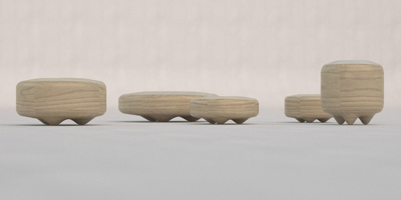 sasha ritter + armand graham sculpt totoro wooden stools with a robot - 7