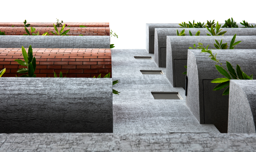 curving balconies double as environmental filters at purple ink studio's housing complex in bangalore