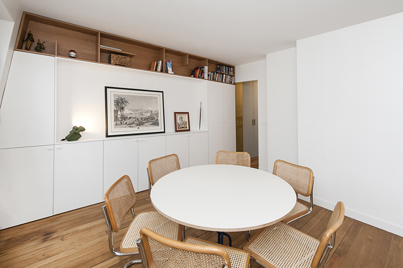 pierre-louis gerlier + marion duclos design meshes for sleeping in a bookcase designboom