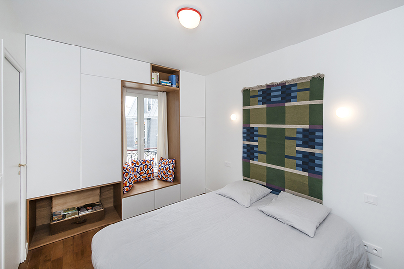 pierre-louis gerlier + marion duclos design meshes for sleeping in a bookcase designboom