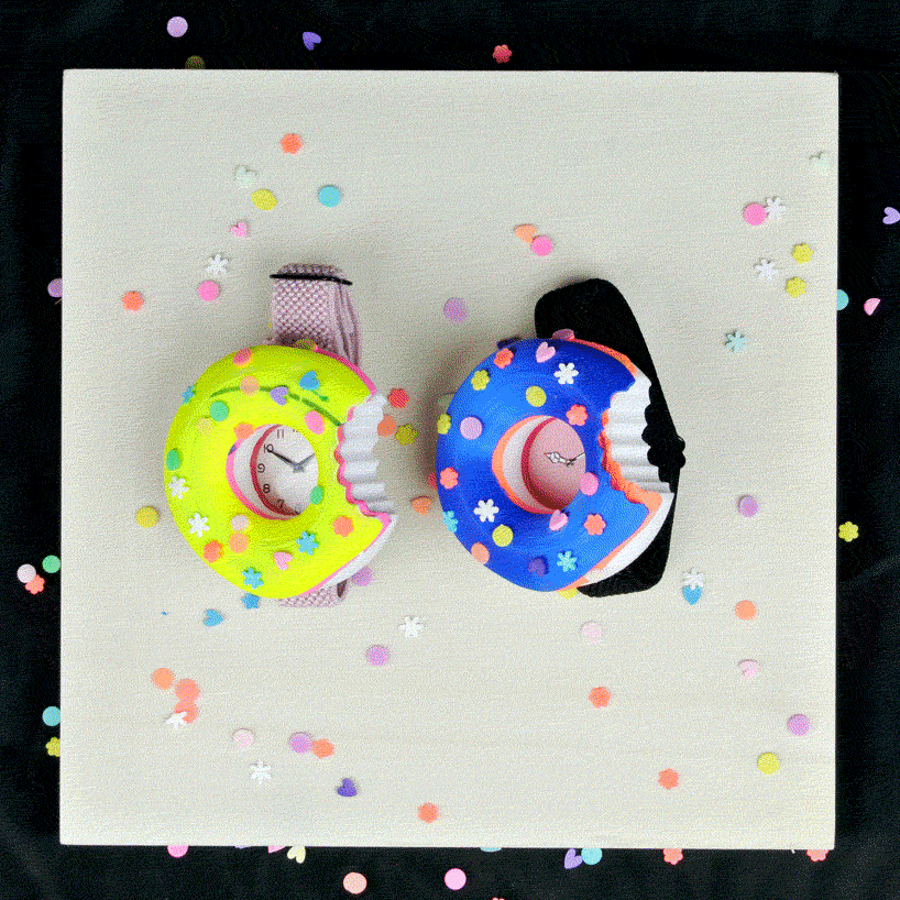 paul kweton's quirky donut watches playfully teach children the ways of timekeeping