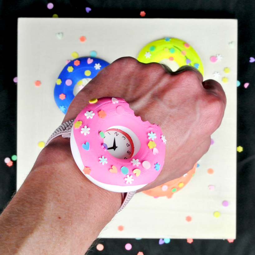 paul kweton's quirky donut watches playfully teach children the ways of timekeeping