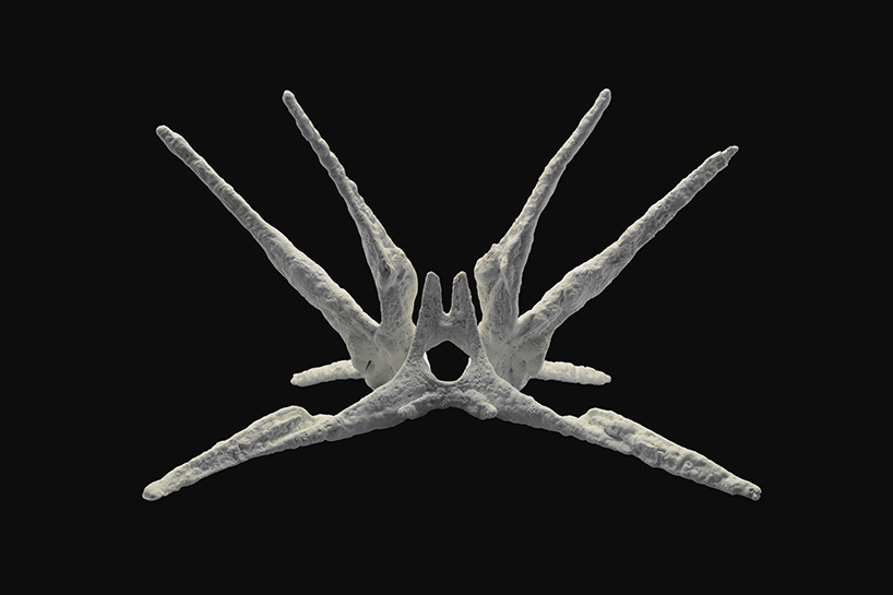 sruli recht's abyssicide 'garments for drowning in' metamorphose water into coral on skin