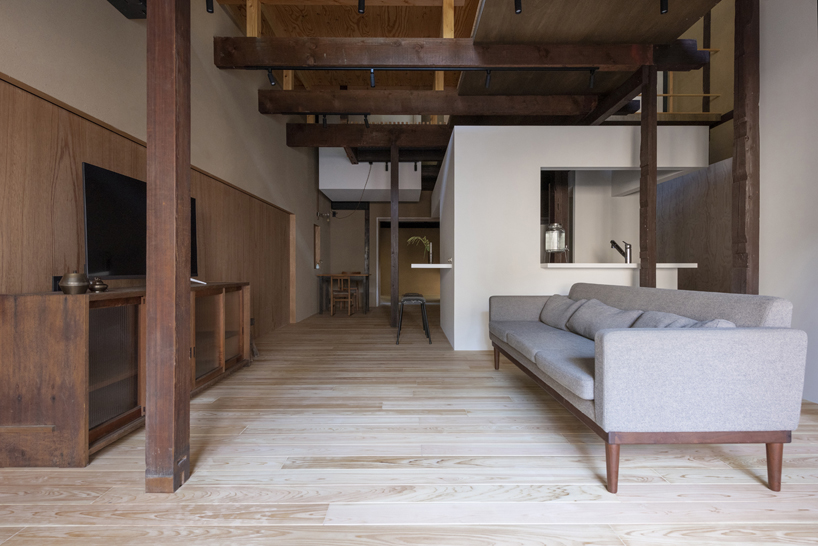 different heights and various gaps form renovated 120-years-old townhouse in japan