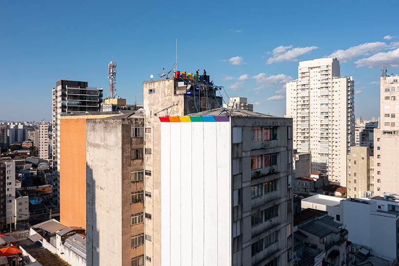 #togetherwithpride: estudio guto requena gives color with 40-meter installation in brazil