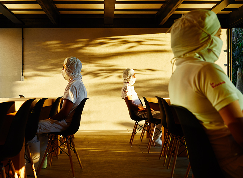 estudio felipe escudero designs factory workers' dining space in ecuador