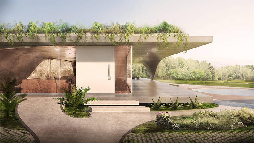 a green organic roof tops estudio felipe escudero's 'house folds' in ecuador designboom