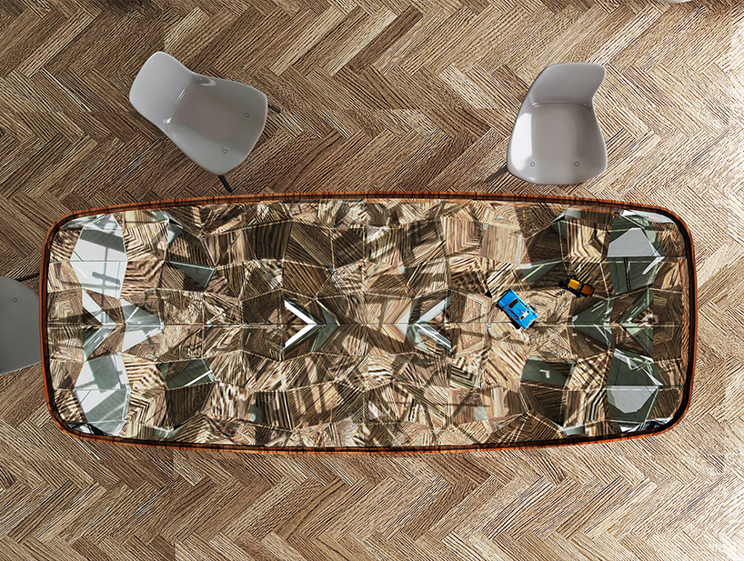 andré teoman studio conceptualizes mirrored kaleidoscope table