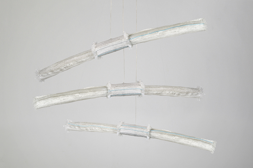 'RE_DE' is a lamp made from recycled fishing nets by andré teoman and ana rita pires designboom