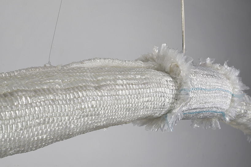 'RE_DE' is a lamp made from recycled fishing nets by andré teoman and ana rita pires designboom