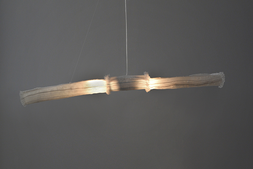 'RE_DE' is a lamp made from recycled fishing nets by andré teoman and ana rita pires designboom
