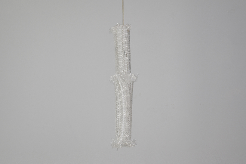 'RE_DE' is a lamp made from recycled fishing nets by andré teoman and ana rita pires designboom