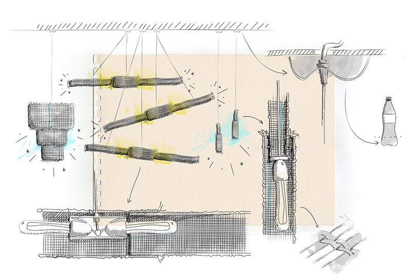 'RE_DE' is a lamp made from recycled fishing nets by andré teoman and ana rita pires designboom