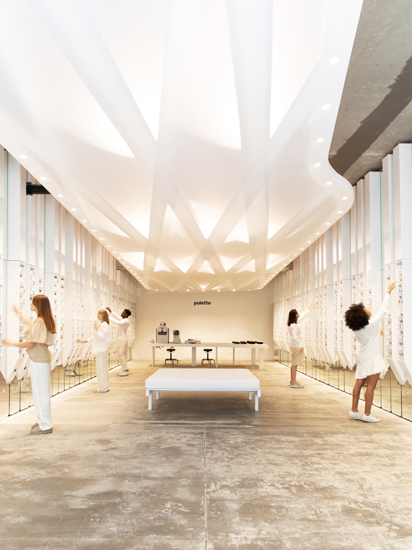 zu-studio's optical showroom in antwerp is designed like a piano to reconnect visitors