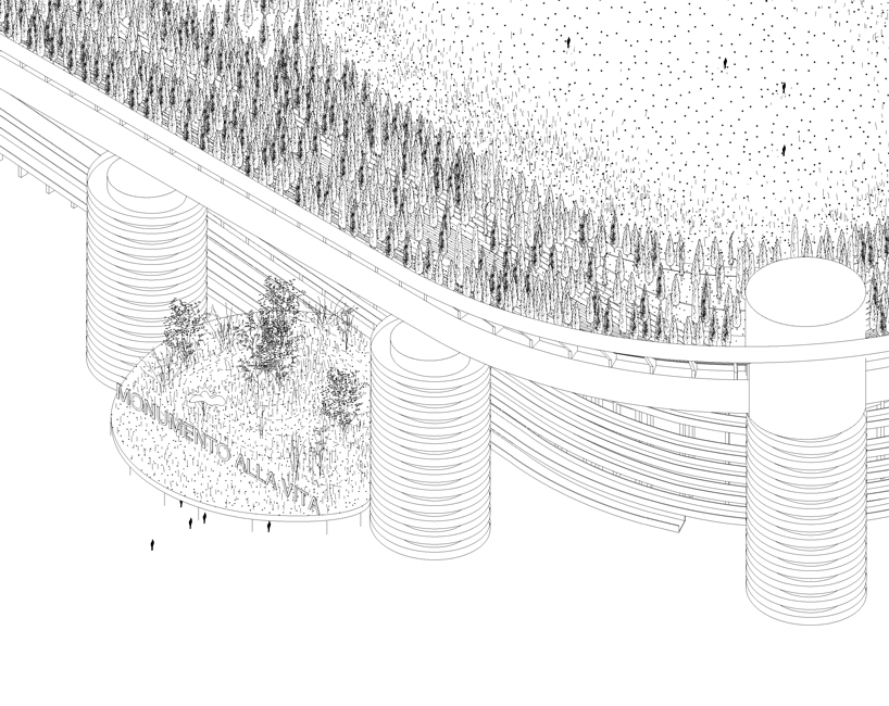 milan's san siro stadium is imagined as a tree-filled monument to the victims of COVID-19 designboom