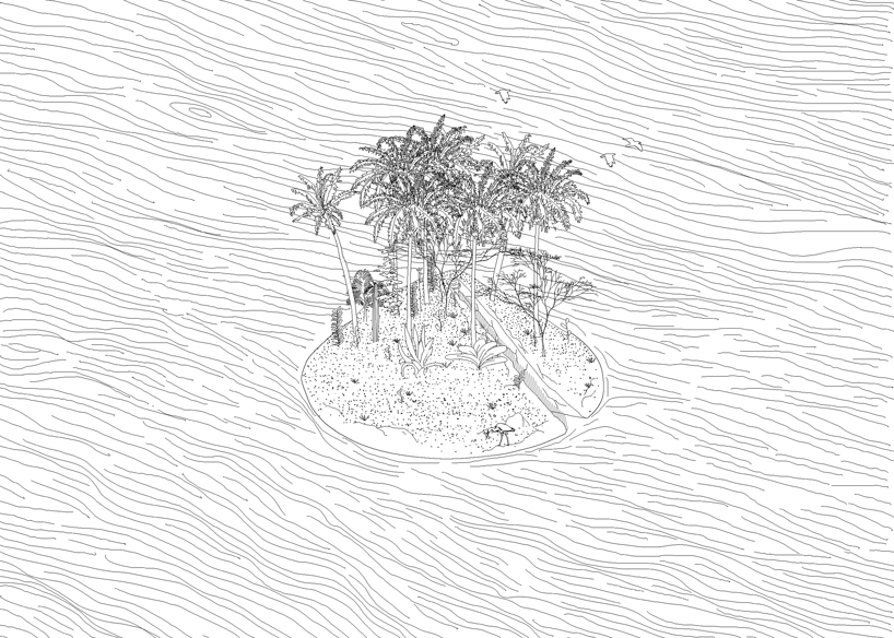 angelo renno designs an artificial island to collect harmful microplastics designboom