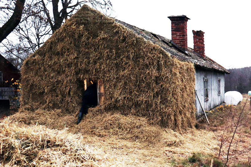 ulf mejergren revives dilapidated swedish farm house with hay from its land
