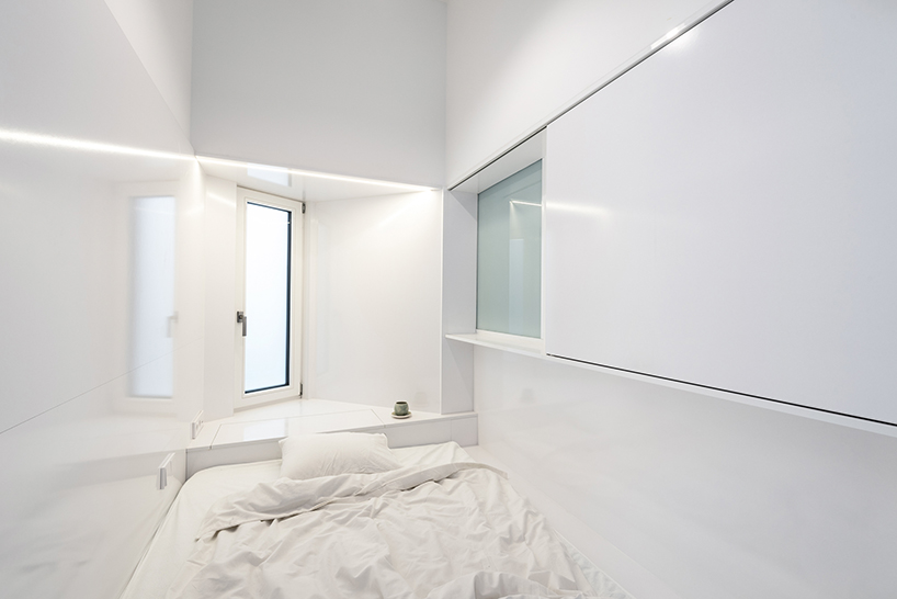 translucent curtains define different zones in this 30 sq-m apartment by batlab