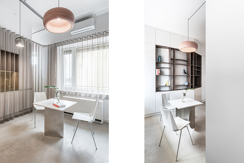 translucent curtains define different zones in this 30 sq-m apartment by batlab