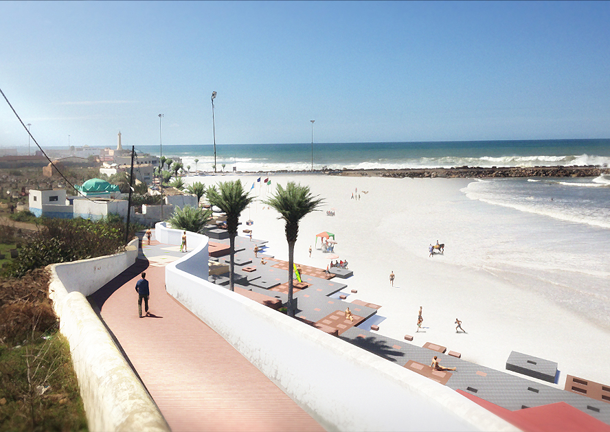 masterplan proposal for rabat's beach in morocco blurs the boundaries between city and sea